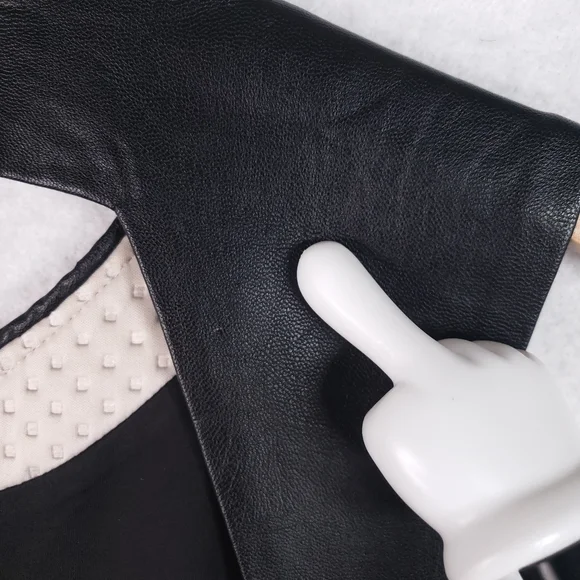 RACHEL Rachel Roy Textured A Line Skater Faux Leather Trim Scuba Dress - Picture 11 of 16